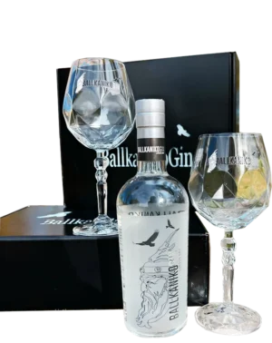 ballkaniko gin box regalo gin bicchieri cristallo ecologico