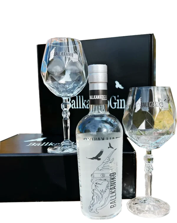 ballkaniko gin box regalo gin bicchieri cristallo ecologico